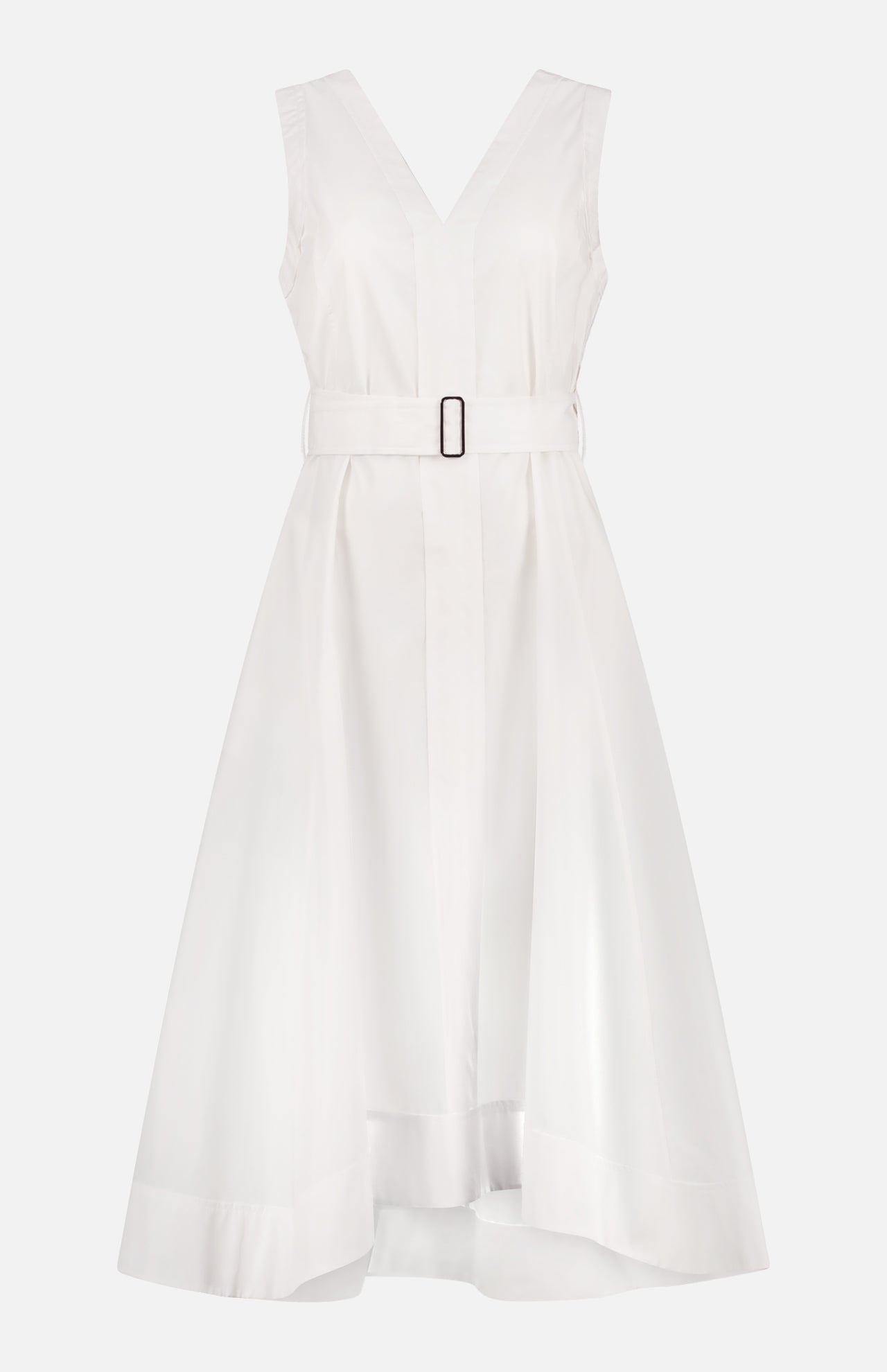 Sleeveless V-Neck Belted Midi Dress (14647604445547)