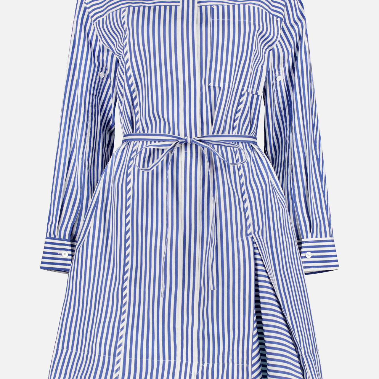 Striped Long Sleeve Shirt Dress (7754894311539)