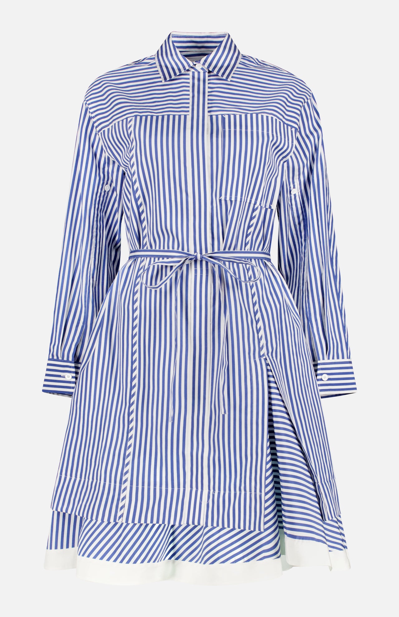 Striped Long Sleeve Shirt Dress (7754894311539)
