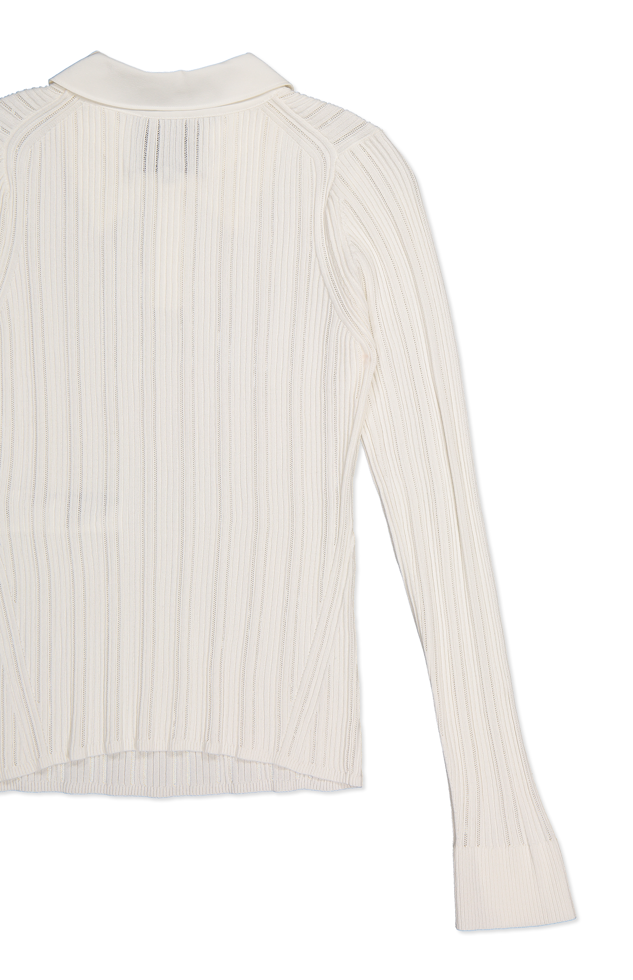 Variegated Rib Long Sleeve Polo Pullover (7126198517875)