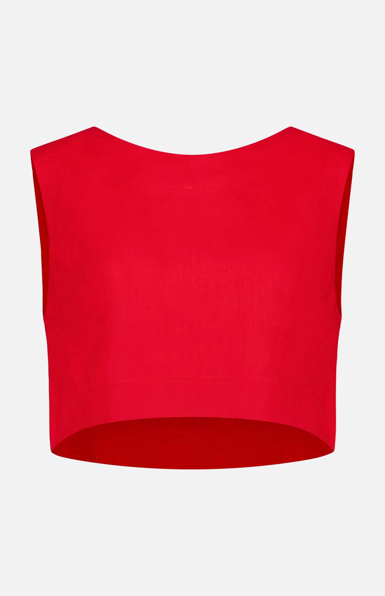 Martina Cropped Linen Top (14664750629227)