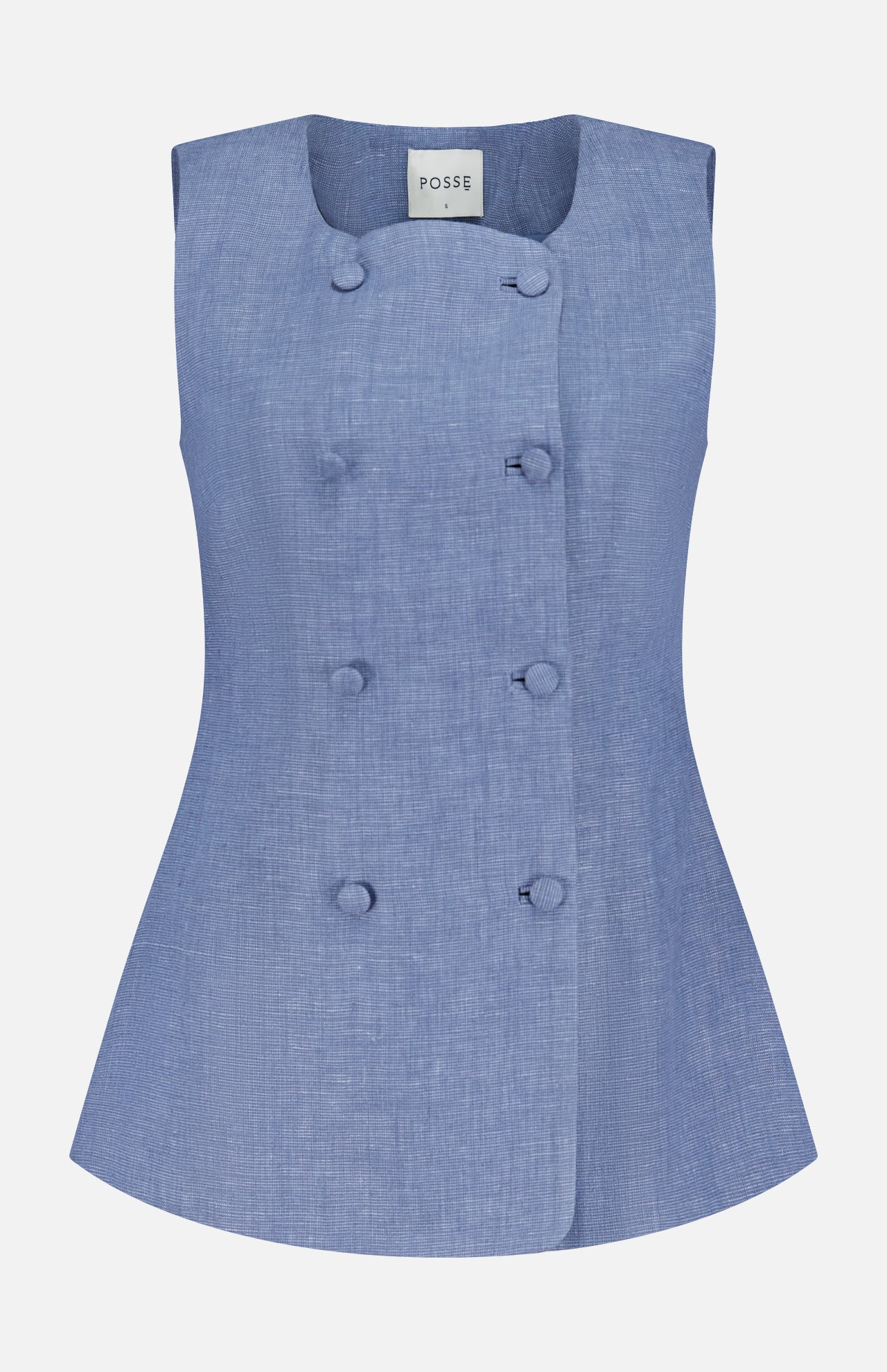 Thea Linen Double Breasted Vest (14698104127851)