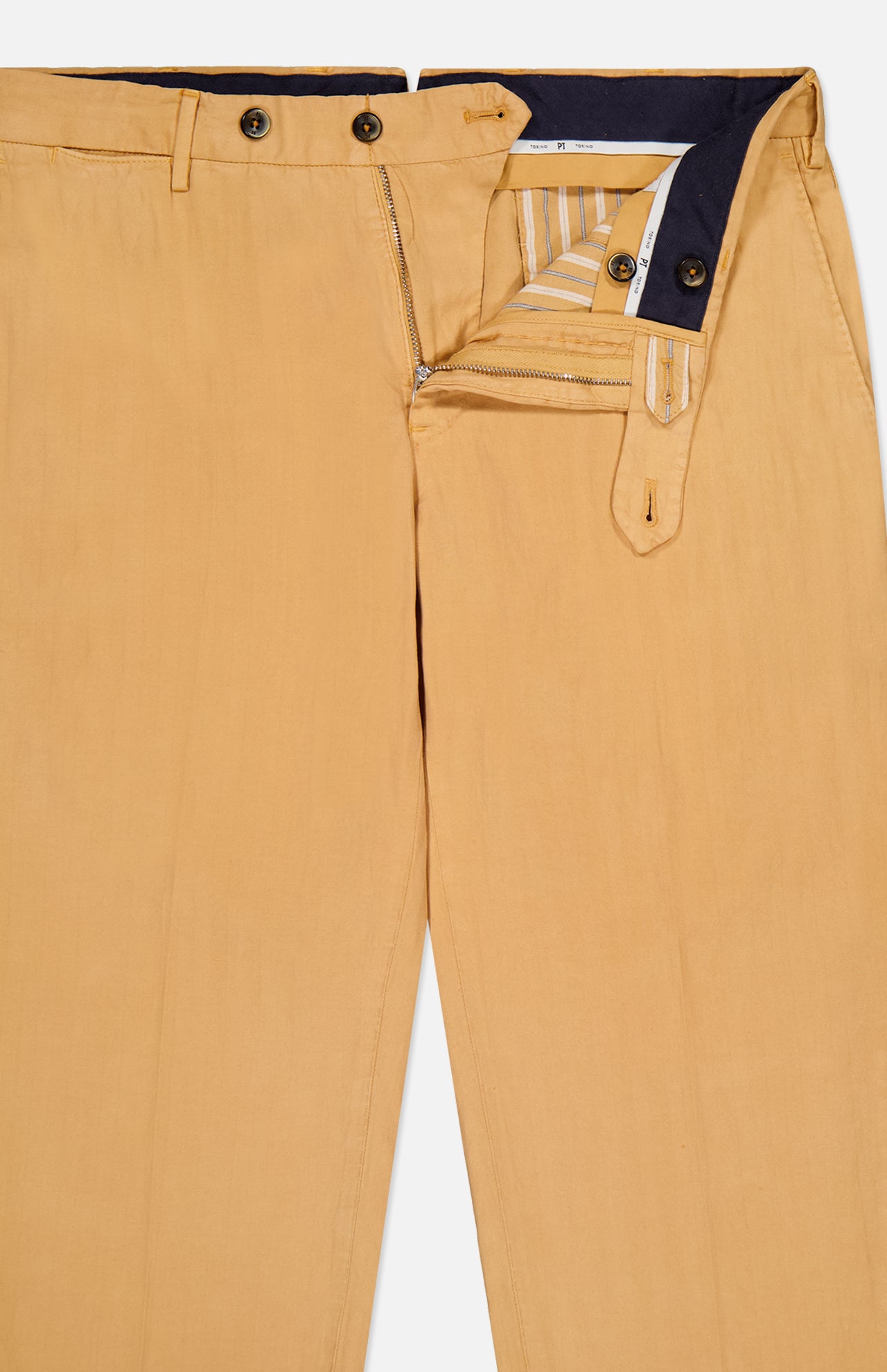 Cotton/Linen Herringbone Flat Front Trouser Pant (14639460090219)