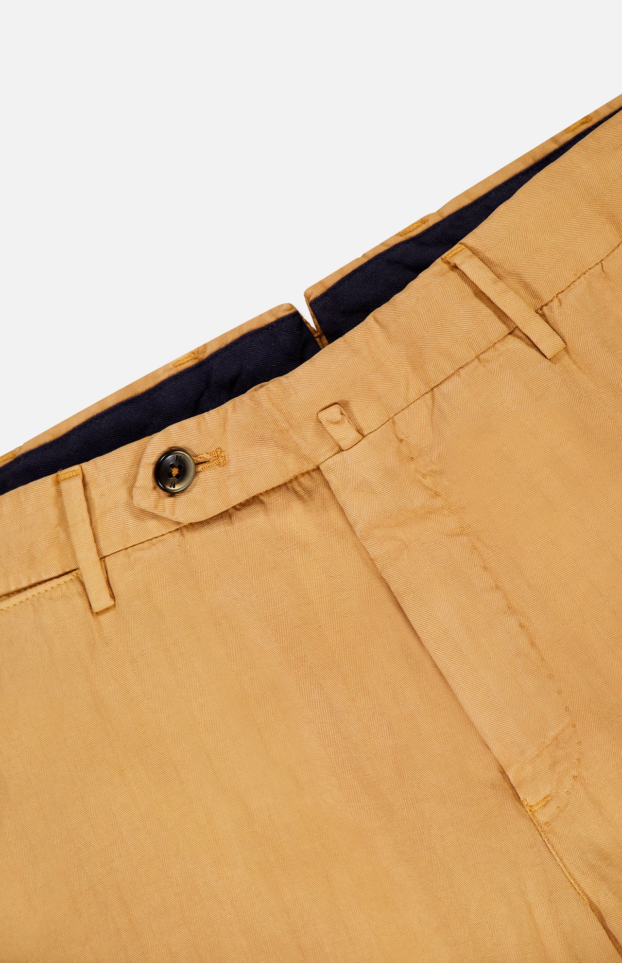 Cotton/Linen Herringbone Flat Front Trouser Pant (14639460090219)