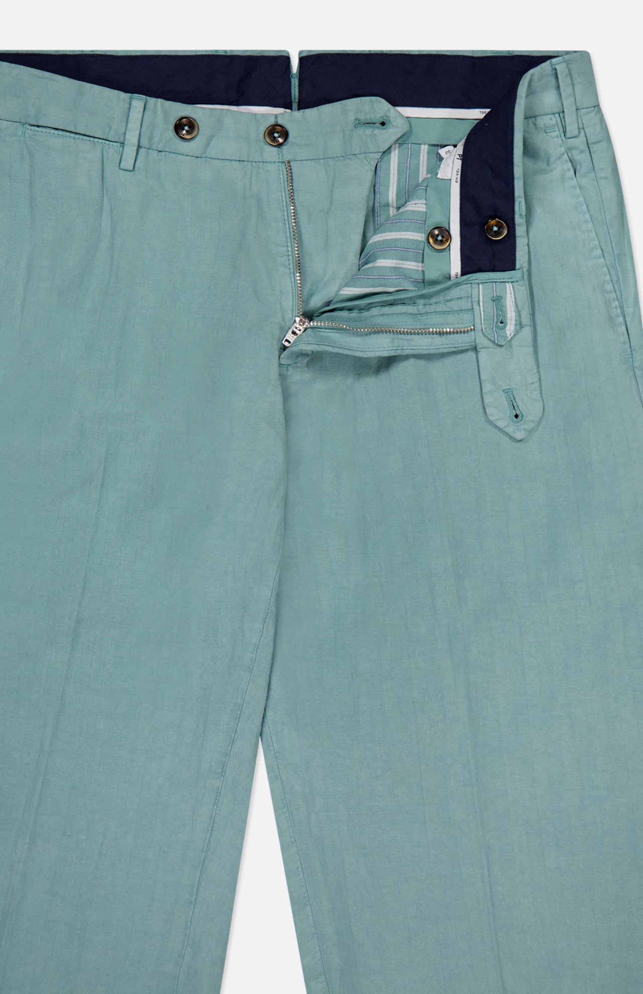 Cotton/Linen Herringbone Flat Front Trouser (14640244195691)