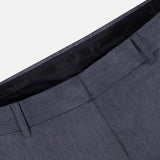 Close-up of the waistband and upper section of the PT TORINO Active Superlight Wool Twill Trousers in dark grey, highlighting the belt loops and seam details against a plain white background.