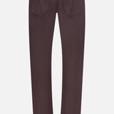 Back view of the Stretch Jeans in Testa Di Moro by PT TORINO, showcasing a straight-leg fit, two back pockets, and a small beige label on the waistband. Crafted from a soft cotton cashmere blend, these men's designer jeans combine comfort with refined style.