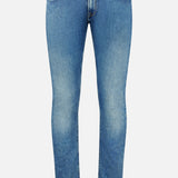 Introducing the New Denim 5-Pocket Jeans by PT TORINO: These slim-fit jeans are crafted from stretch denim and designed with a classic button and zipper closure. Featuring both front and back pockets, the fabric showcases stylish faded details on the thighs and knees for a contemporary look.