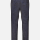 Back view of navy Slim Stretch Cotton Corduroy Trouser Pants by PT Torino featuring a slim fit and two back pockets.