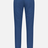 Back view of PT TORINO Slim Flat Front Garment Dyed Trouser Pant, featuring a tailored design in a cotton silk blend with belt loops, two back pockets with black buttons.