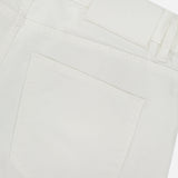 Close-up of the back pocket and waistband of PT TORINO Stretch Cotton Herringbone Pants, highlighting belt loops, stitching, and a blank rectangular patch above the pocket.