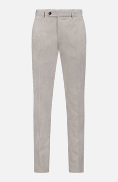 PT TORINO’s Summer Stretch Pinstripe Seersucker Slim Jogger features light brown pinstripes, slim fit, belt loops, and zip-front closure—stylish and ideal for warm weather. Shown on a white background.