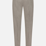 Back view of the PT TORINO Traveler Light Stretch Structure Trouser Pant in light gray, featuring belt loops, two back welt pockets, and slim legs, displayed against a plain white background.