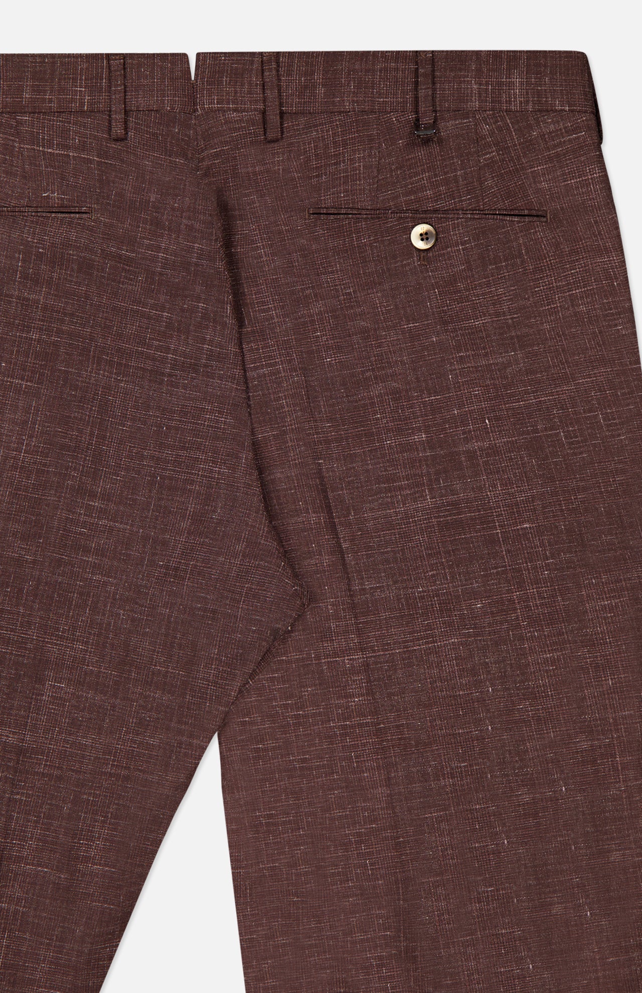 Wool/Linen Fancy Slim Flat Front Trouser (14639460188523)