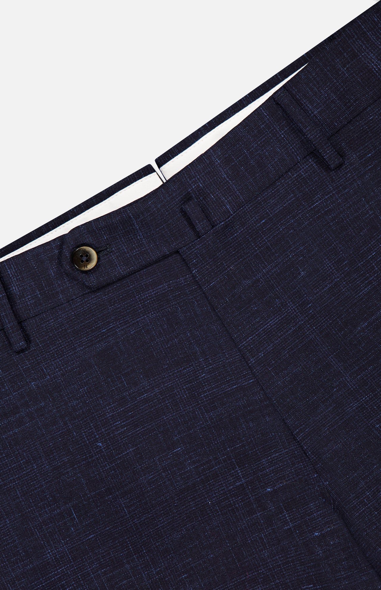 Wool/Linen Fancy Slim Flat Front Trouser Pant (14639460122987)