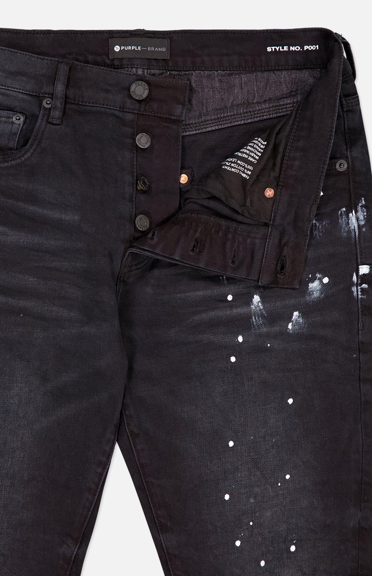Black Resin Knee Slit Jean (7754066755699)