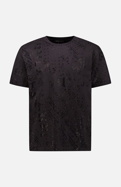 【関税込】PURPLE BRAND ゴシックワードマークTシャツ Purple Brand (Green Gothic Wordmark Textured Jersey T-Shirt