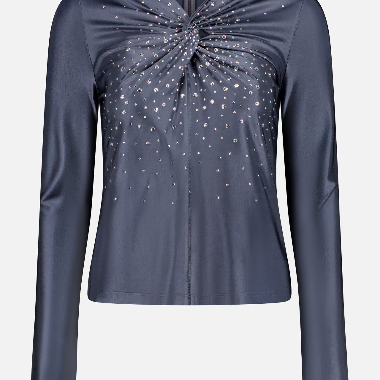 Twist Front Crystal Long Sleeve Top (14666885759339)