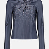 Twist Front Crystal Long Sleeve Top (14666885759339)