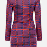 Plaid Long Sleeve Mini Dress (7684602462323)