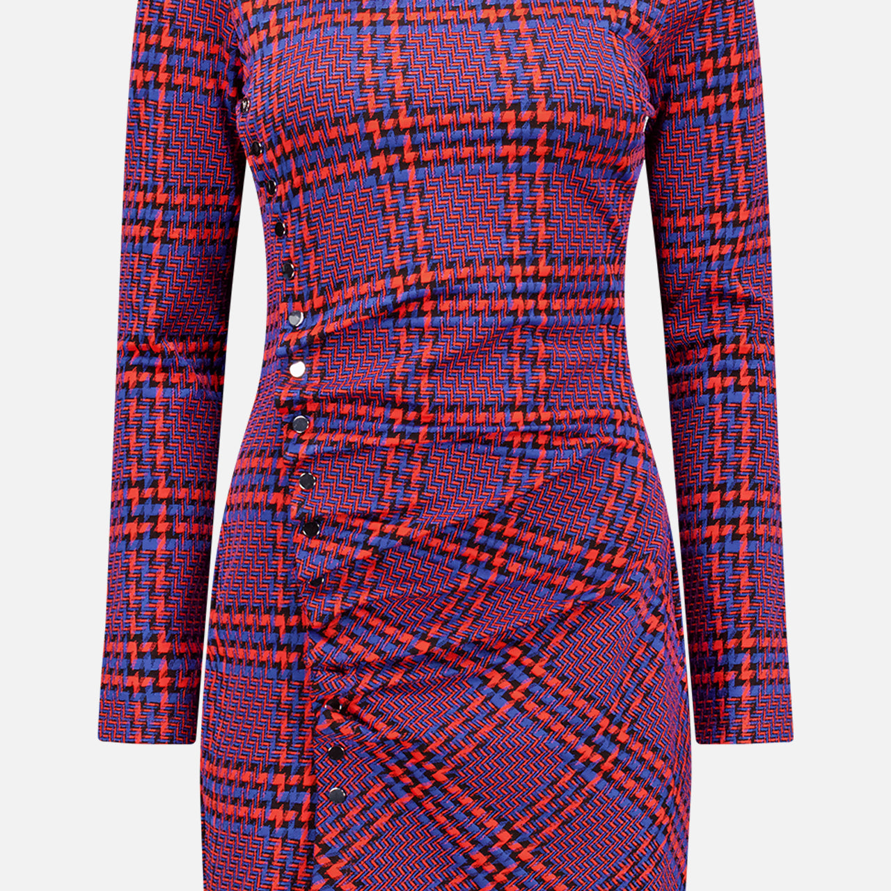 Plaid Long Sleeve Mini Dress (7684602462323)