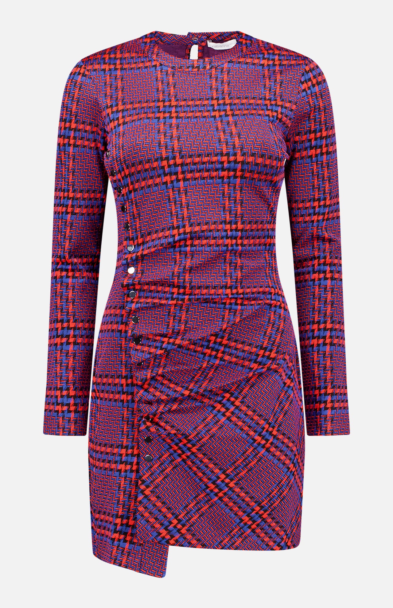 Plaid Long Sleeve Mini Dress (7684602462323)