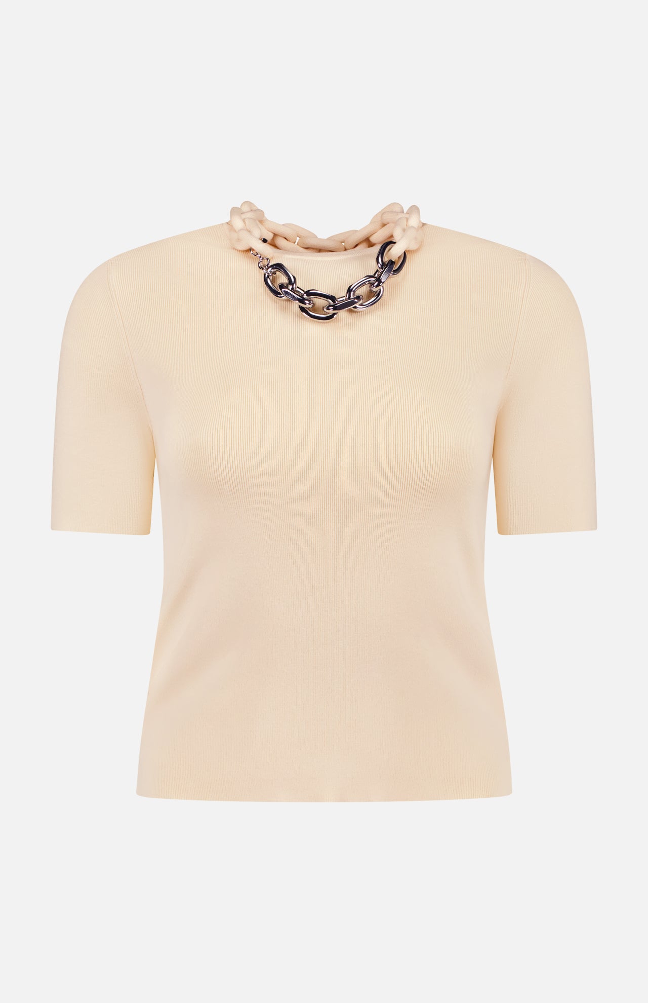 Short Sleeve Chain Neck Sweater (14666885857643)