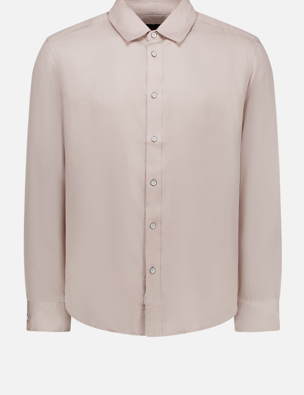 The RAG & BONE Cooper Long Sleeve Shirt is an off-white, lightweight button-up with a collar and relaxed fit, shown against a plain white background.
