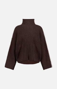 Ingrid Contrast Stitch Turtleneck Sweater (14717862117739)