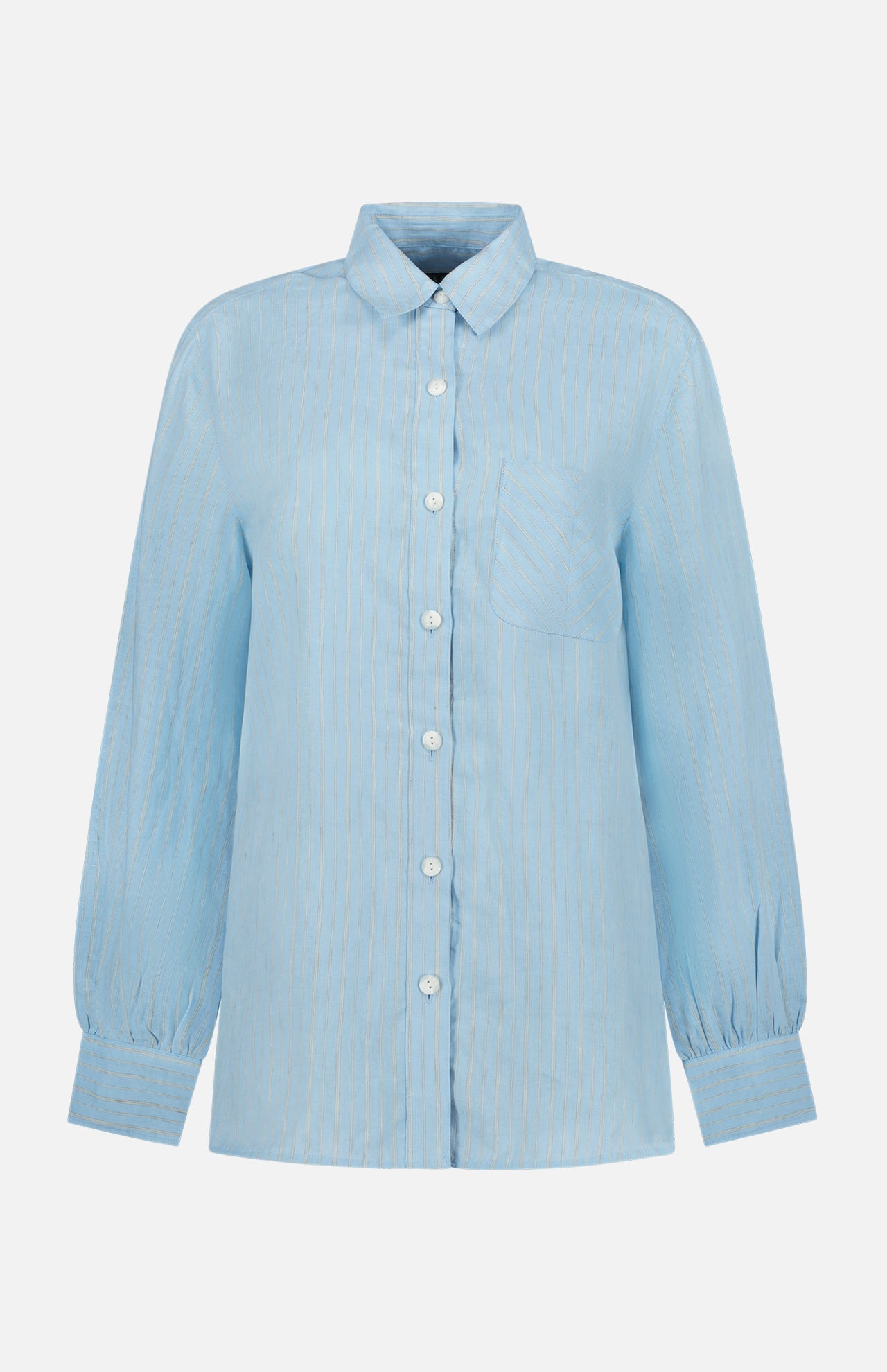 Maxine Stripe Linen Shirt (7421987324019)