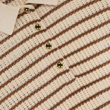 Viola Stripe Long Sleeve Polo Shirt (14633923772779)