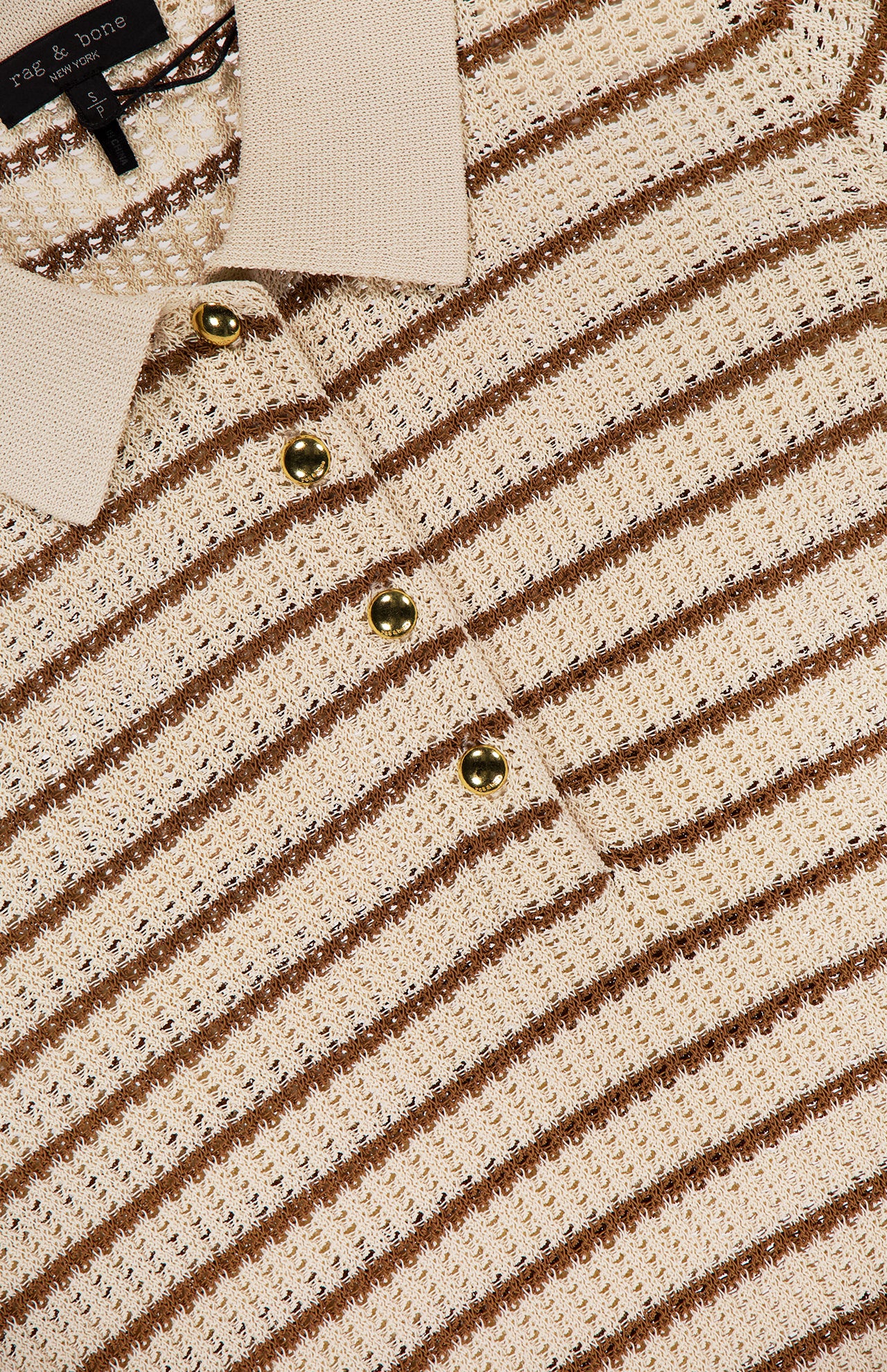 Viola Stripe Long Sleeve Polo Shirt (14633923772779)