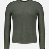 The RAG & BONE Brooks Wool Crew Neck Sweater for men is shown in army green against a white background.