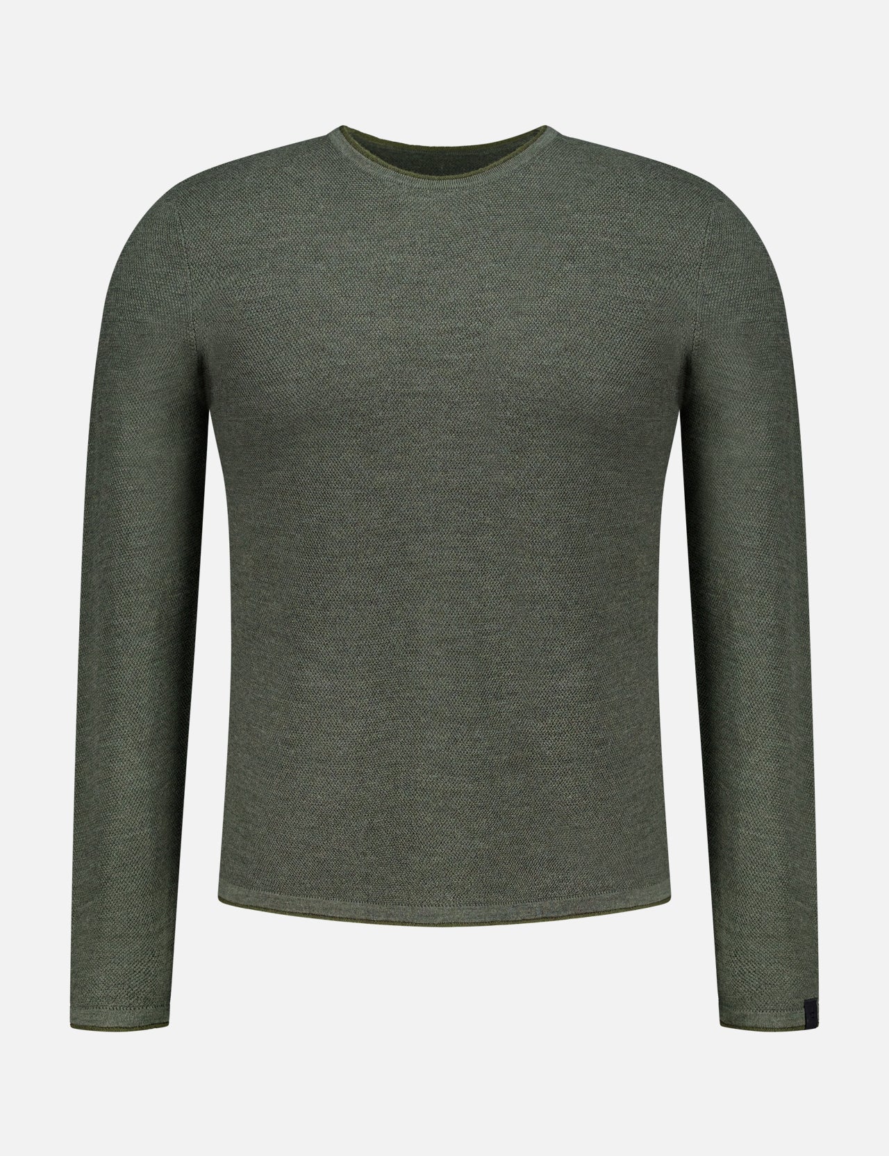 The RAG & BONE Brooks Wool Crew Neck Sweater for men is shown in army green against a white background.