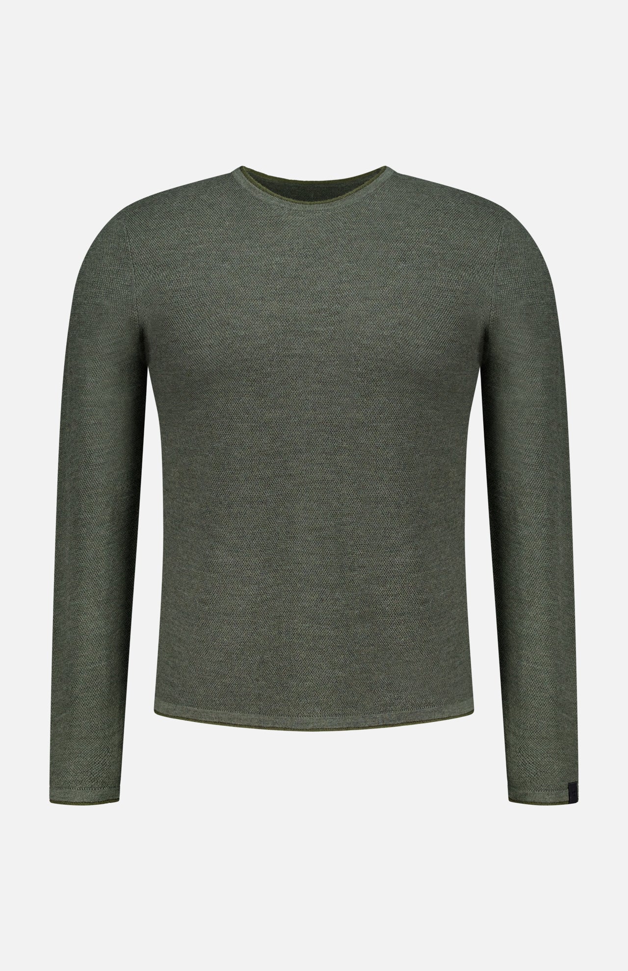 The RAG & BONE Brooks Wool Crew Neck Sweater for men is shown in army green against a white background.