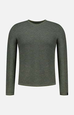 The RAG & BONE Brooks Wool Crew Neck Sweater for men is shown in army green against a white background.