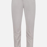 The RAG & BONE Fit 3 Aero Stretch Pant is shown in light gray against a white background. Made from comfort denim with Aero Stretch technology, these slim-fit pants provide outstanding flexibility and movement. They feature front and back pockets, belt loops, and a button-and-zipper closure. The straight legs are slightly cropped at the ankles for a modern finish.
