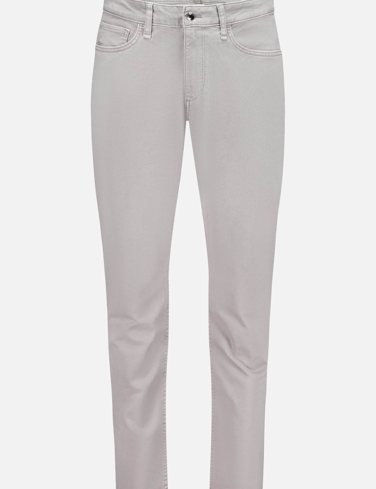 The RAG & BONE Fit 3 Aero Stretch Pant is shown in light gray against a white background. Made from comfort denim with Aero Stretch technology, these slim-fit pants provide outstanding flexibility and movement. They feature front and back pockets, belt loops, and a button-and-zipper closure. The straight legs are slightly cropped at the ankles for a modern finish.