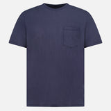 The RAG & BONE Garment Dye Classic Pocket T-shirt is a navy, short-sleeve tee with a round neck and left chest pocket—an ideal men's casual staple for everyday comfort.