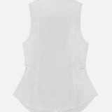 Back view of the Airflex Leah Ruched Side Tank Top by RAG & BONE, showcasing its sleeveless design with a tailored fit and subtle flare at the hem, displayed against a plain white background.