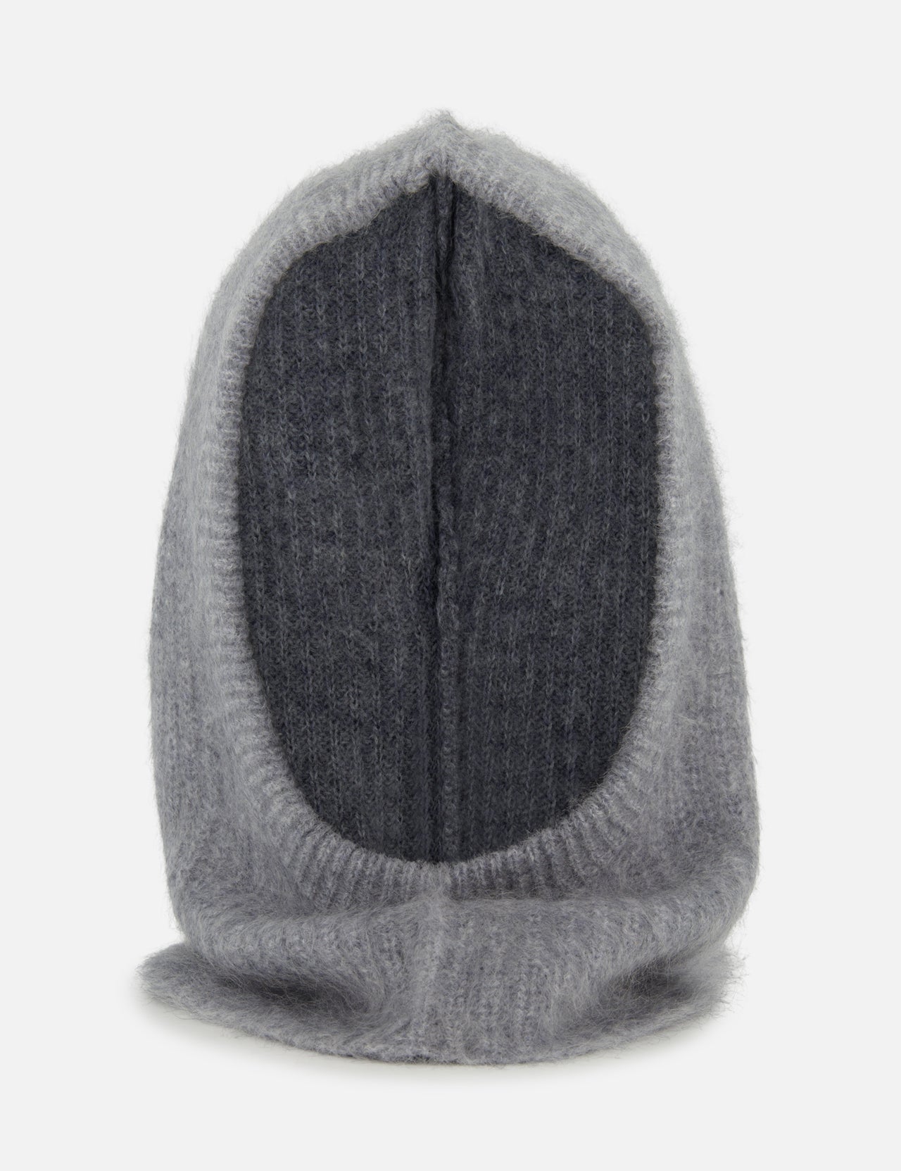 Rag & Bone Jada Brushed Cashmere Balaclava in light grey with a dark grey inner lining.