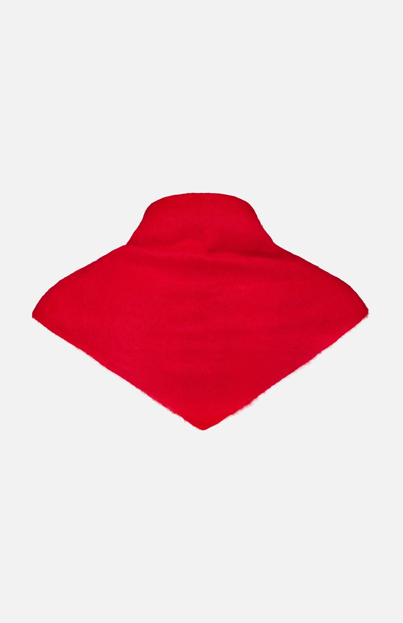 Bright red Jada Brushed Cashmere Bandana Scarf in a triangle shape.