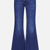 The Miramar Ponte Dahlia Flare Jean in Nolita by RAG & BONE features a flared leg and high waist, with front button and zipper closure, plus both front and back pockets, shown against a white background.