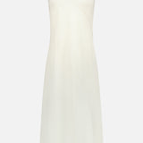 The Ultra Featherweight Lisbon Dress by RAG & BONE is an ivory, sleeveless knee-length summer dress featuring a subtle diagonal seam detail, displayed on a plain white background.