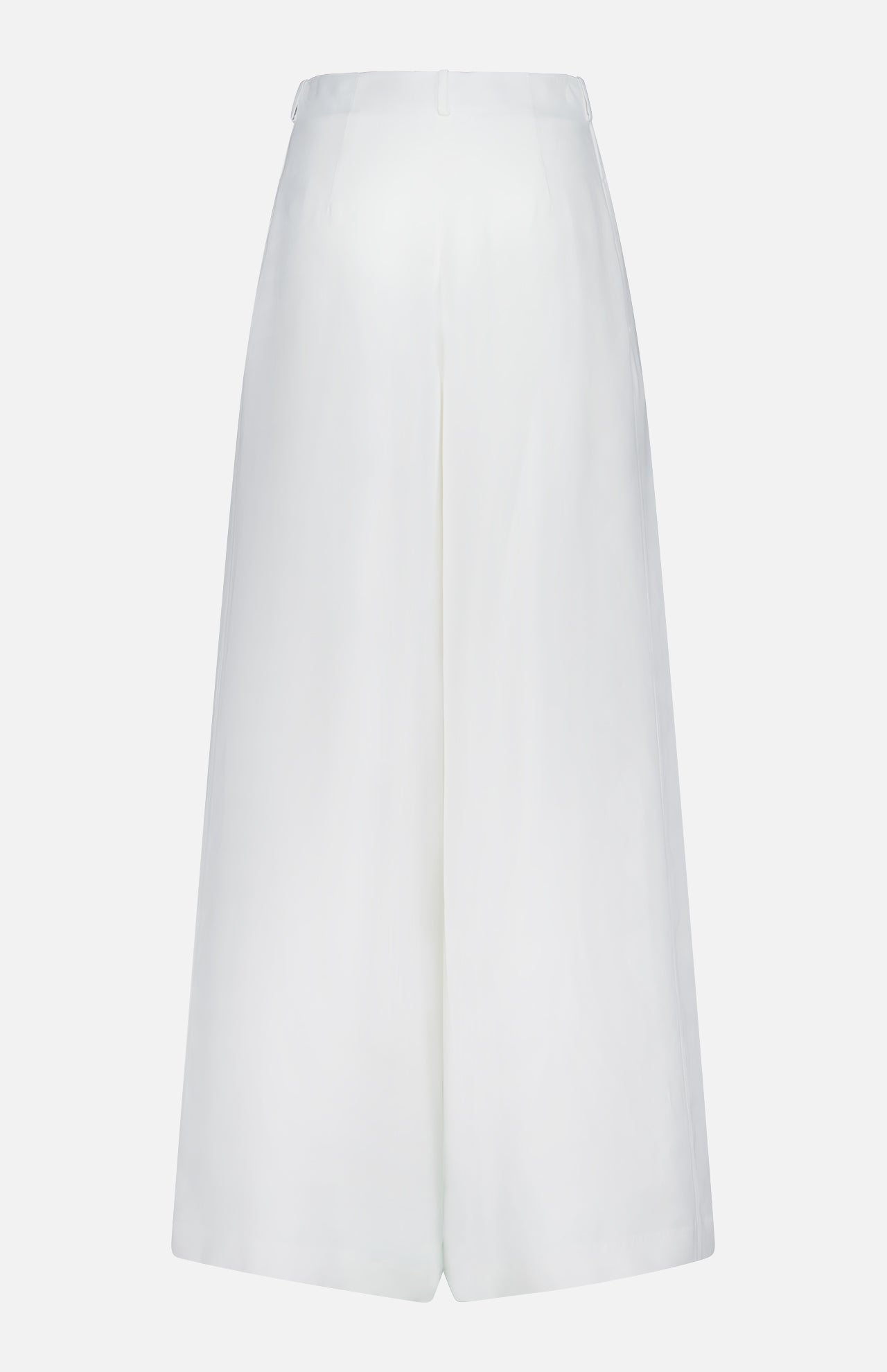 The Greer Pleated Viscose Trouser Pants by RALPH LAUREN COLLECTION feature a high-rise, wide-leg cream silhouette with a clean, minimalist look and no visible pockets or embellishments, shown on a plain white background.