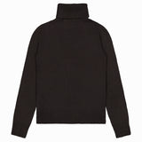 A black Cashmere Turtleneck Long Sleeve Sweater from the RALPH LAUREN COLLECTION is laid flat on a white background, displayed from the back. Crafted in Italy, this featherweight piece embodies timeless elegance and luxurious comfort.