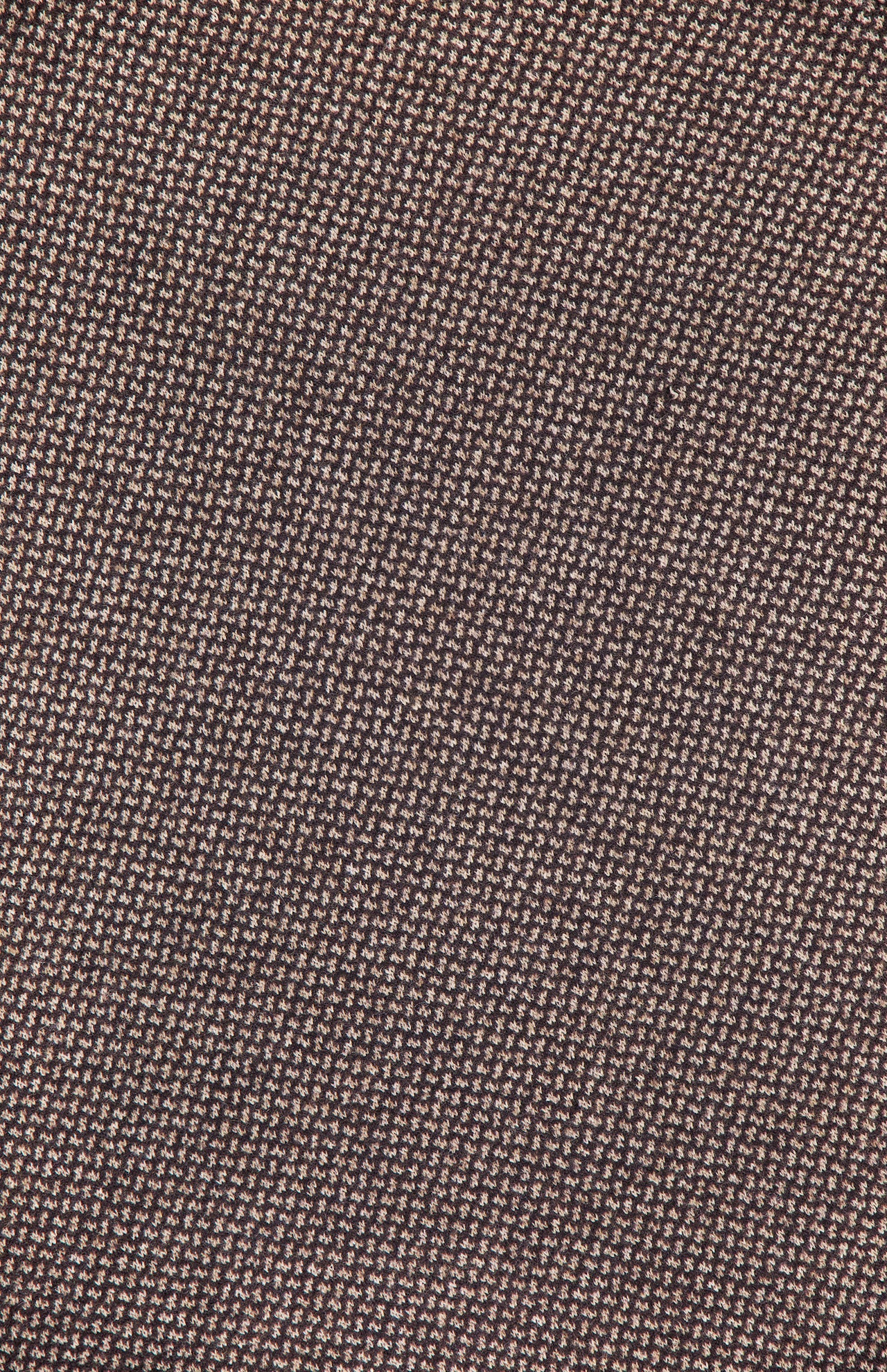 Close-up of the Maisy Twill Jersey Short Sleeve Day Dress by RALPH LAUREN COLLECTION, featuring a finely woven diagonal brown and beige pattern that showcases the dress’s quality craftsmanship and tweed-like texture.
