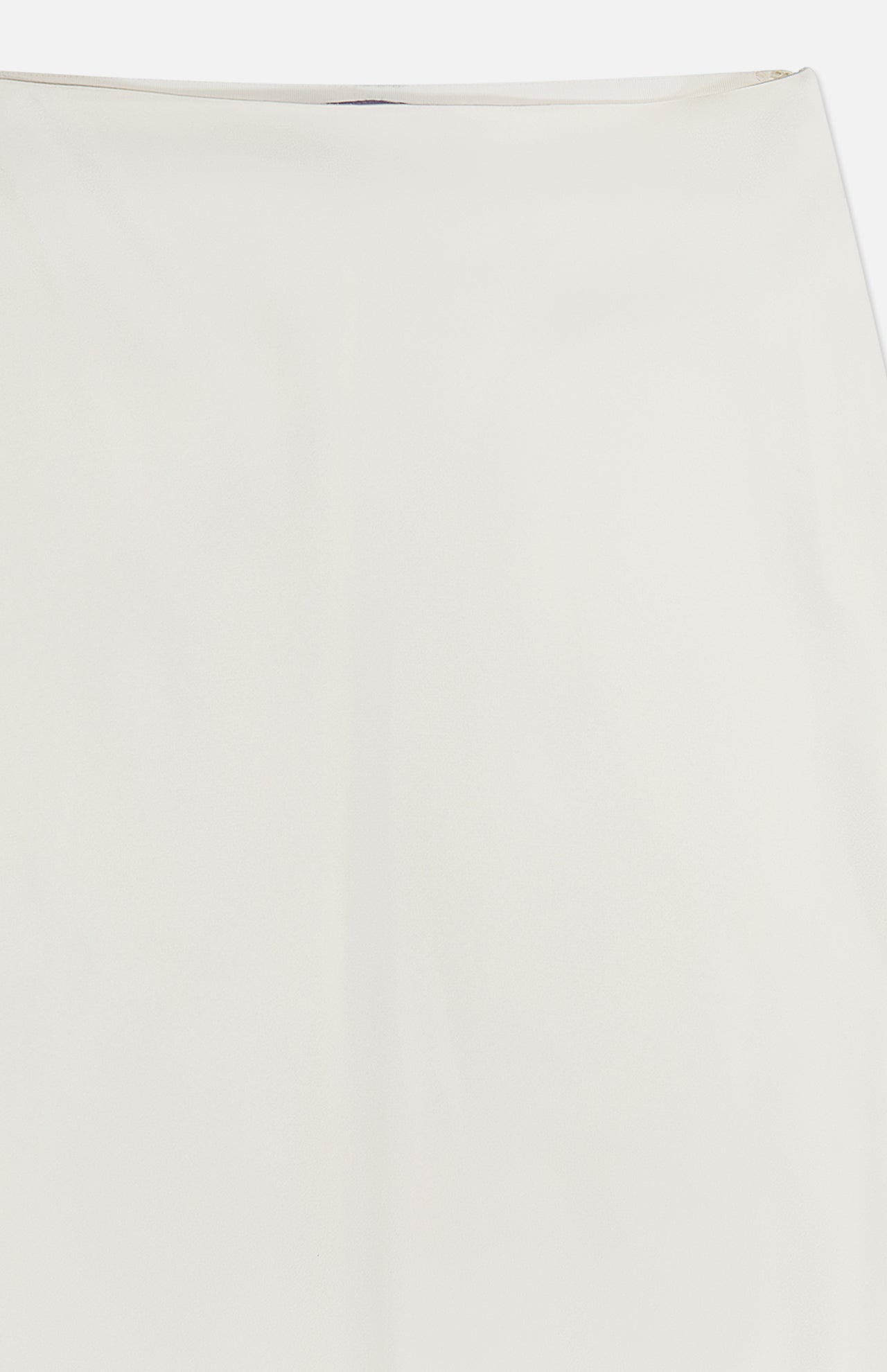 Close-up of the Masina Lux Satin Maxi Skirt by RALPH LAUREN COLLECTION, featuring a sleek off-white design with a smooth finish and minimal detailing, highlighting its sophisticated Italian craftsmanship.