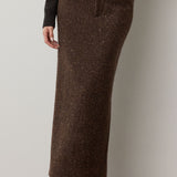 RALPH LAUREN COLLECTION Tweed Ankle Pencil Skirt in brown tweed.