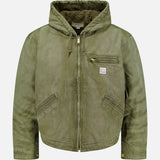The Denim Full-Zip Sherpa Long Sleeve Jacket by RALPH LAUREN POLO features a front zipper, two angled zip pockets, a chest zip pocket with a small logo patch, and is fully lined with soft brown sherpa for extra warmth and comfort.